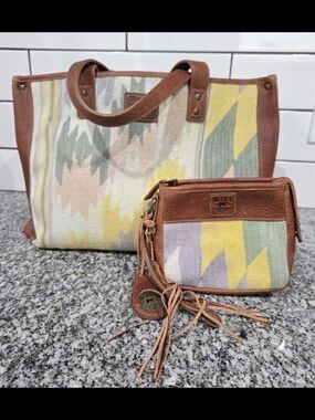 Will Leather Goods Multicolor Kilim Tote and Wristlet Set